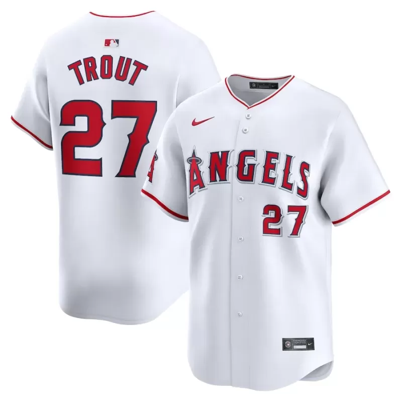 Men's Los Angeles Angels Mike Trout Nike White Home Limited Player Jersey Men's Los Angeles Angels Mike Trout Nike White Home Limited Player Jersey