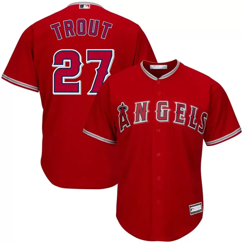 Men's Los Angeles Angels Mike Trout Red Big & Tall Replica Player Jersey Men's Los Angeles Angels Mike Trout Red Big & Tall Replica Player Jersey
