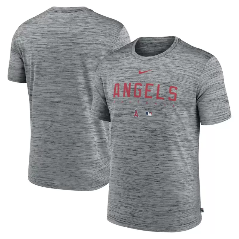 Men's Los Angeles Angels Nike Heather Gray Authentic Collection Velocity Performance Practice T-Shirt Men's Los Angeles Angels Nike Heather Gray Authentic Collection Velocity Performance Practice T-Shirt