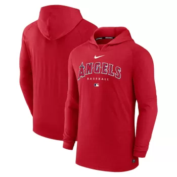 Men's Los Angeles Angels Nike Heather Red Authentic Collection Early Work Tri-Blend Performance Pullover Hoodie Men's Los Angeles Angels Nike Heather Red Authentic Collection Early Work Tri-Blend Performance Pullover Hoodie