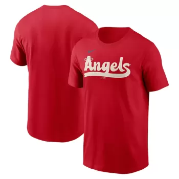Men's Los Angeles Angels Nike Red City Connect Wordmark T-Shirt Men's Los Angeles Angels Nike Red City Connect Wordmark T-Shirt