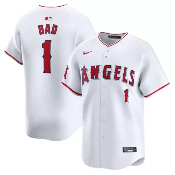 Men's Los Angeles Angels Nike White #1 Dad Home Limited Jersey Men's Los Angeles Angels Nike White #1 Dad Home Limited Jersey