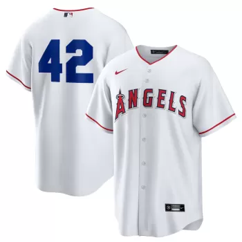 Men's Los Angeles Angels Nike White Home 2025 Jackie Robinson Day Replica Jersey Men's Los Angeles Angels Nike White Home 2025 Jackie Robinson Day Replica Jersey
