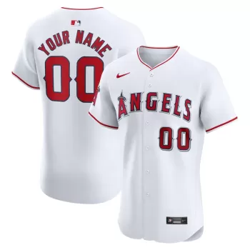 Men's Los Angeles Angels Nike White Home Elite Custom Jersey Men's Los Angeles Angels Nike White Home Elite Custom Jersey