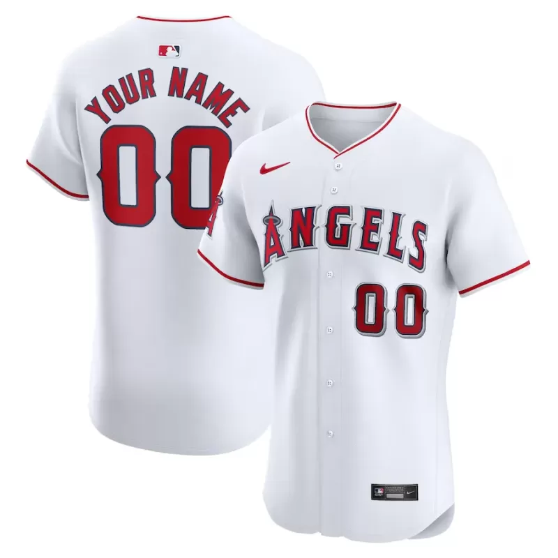 Men's Los Angeles Angels Nike White Home Elite Custom Jersey Men's Los Angeles Angels Nike White Home Elite Custom Jersey