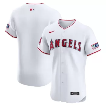 Men's Los Angeles Angels Nike White Home Elite Patch Jersey Men's Los Angeles Angels Nike White Home Elite Patch Jersey