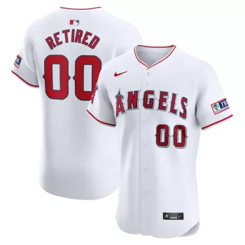 Men's Los Angeles Angels Nike White Home Elite Pick-A-Player Retired Roster Patch Jersey Men's Los Angeles Angels Nike White Home Elite Pick-A-Player Retired Roster Patch Jersey