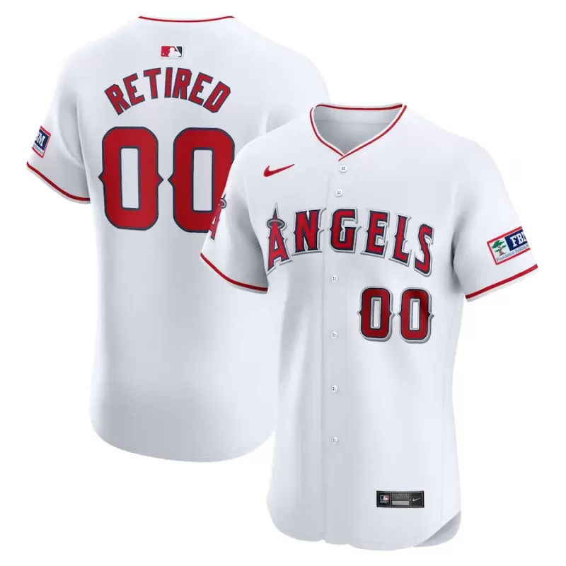 Men's Los Angeles Angels Nike White Home Elite Pick-A-Player Retired Roster Patch Jersey Men's Los Angeles Angels Nike White Home Elite Pick-A-Player Retired Roster Patch Jersey