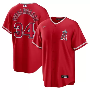 Men's Los Angeles Angels Noah Syndergaard Nike Red Alternate Replica Player Jersey Men's Los Angeles Angels Noah Syndergaard Nike Red Alternate Replica Player Jersey