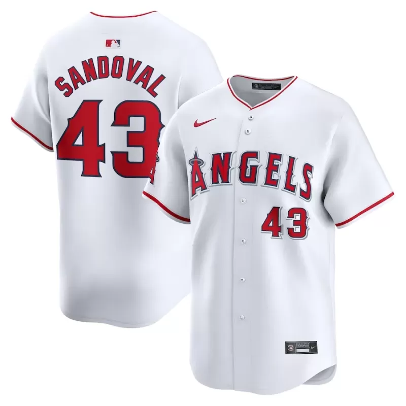 Men's Los Angeles Angels Patrick Sandoval Nike White Home Limited Player Jersey Men's Los Angeles Angels Patrick Sandoval Nike White Home Limited Player Jersey