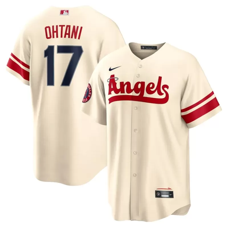 Men's Los Angeles Angels Shohei Ohtani Nike Cream City Connect Replica Player Jersey Men's Los Angeles Angels Shohei Ohtani Nike Cream City Connect Replica Player Jersey