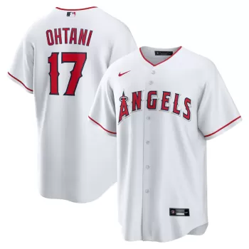 Men's Los Angeles Angels Shohei Ohtani Nike White Home Replica Player Name Jersey Men's Los Angeles Angels Shohei Ohtani Nike White Home Replica Player Name Jersey