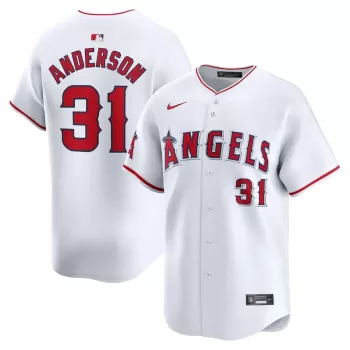 Men's Los Angeles Angels Tyler Anderson Nike White Home Limited Player Jersey Men's Los Angeles Angels Tyler Anderson Nike White Home Limited Player Jersey