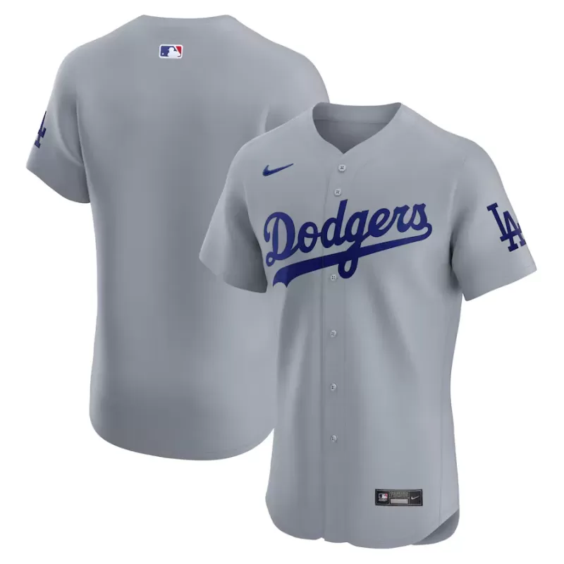 Men's Los Angeles Dodgers Nike Gray Alternate Vapor Premier Elite Patch Jersey Men's Los Angeles Dodgers Nike Gray Alternate Vapor Premier Elite Patch Jersey