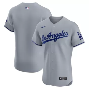 Men's Los Angeles Dodgers Nike Gray Road Vapor Premier Elite Patch Jersey Men's Los Angeles Dodgers Nike Gray Road Vapor Premier Elite Patch Jersey