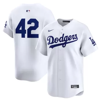 Men's Los Angeles Dodgers Nike White 2024 Jackie Robinson Day Home Limited Jersey Men's Los Angeles Dodgers Nike White 2024 Jackie Robinson Day Home Limited Jersey