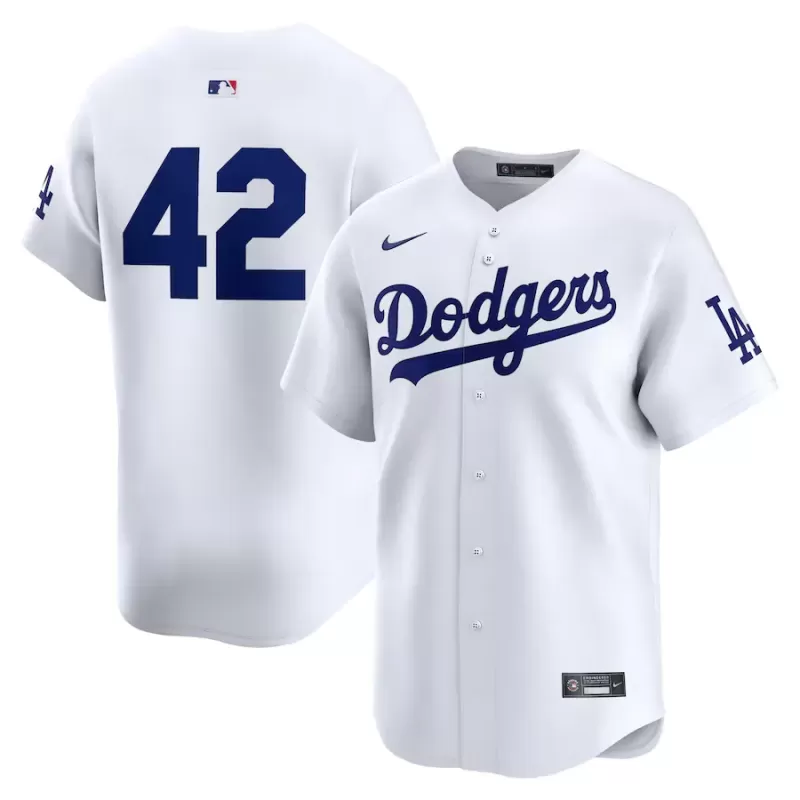 Men's Los Angeles Dodgers Nike White 2024 Jackie Robinson Day Home Limited Jersey Men's Los Angeles Dodgers Nike White 2024 Jackie Robinson Day Home Limited Jersey