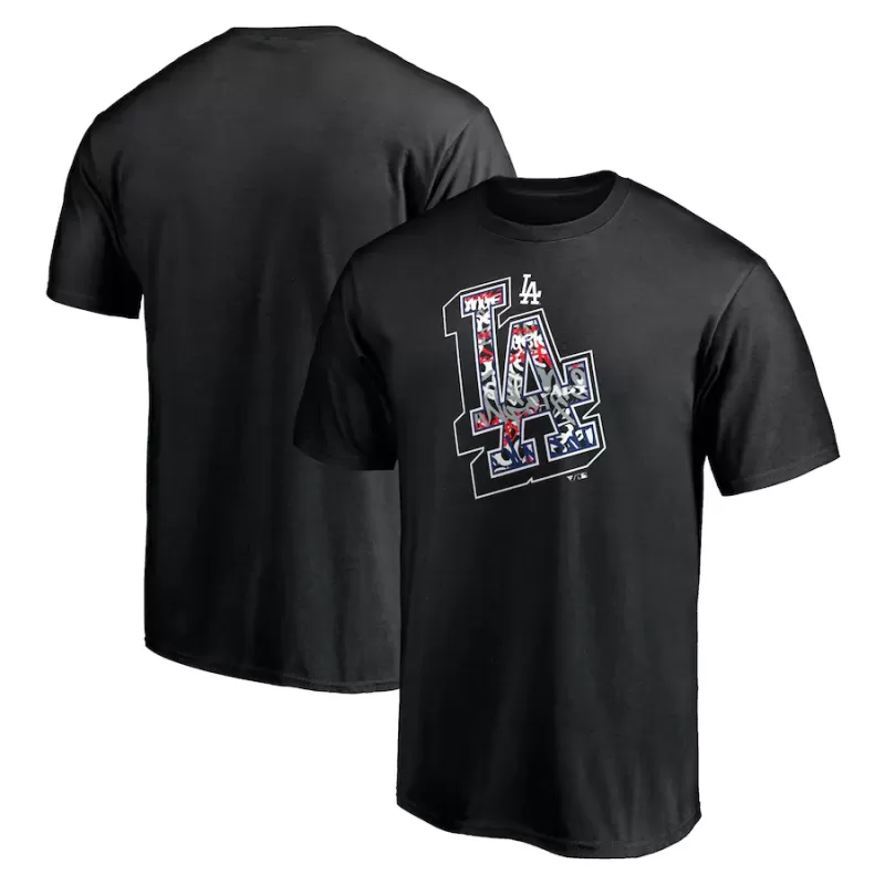 Men's Los Angeles Dodgers Black Hometown Collection Tag T-Shirt
