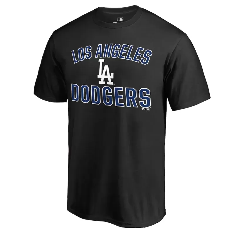 Men's Los Angeles Dodgers Black Team Victory Arch T-Shirt Men's Los Angeles Dodgers Black Team Victory Arch T-Shirt