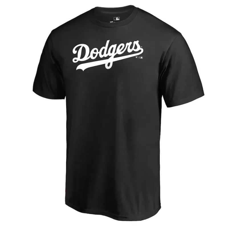 Men's Los Angeles Dodgers Black Team Wordmark T-Shirt Men's Los Angeles Dodgers Black Team Wordmark T-Shirt