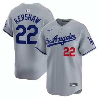 Men's Los Angeles Dodgers Clayton Kershaw Nike Gray Away Limited Player Jersey Men's Los Angeles Dodgers Clayton Kershaw Nike Gray Away Limited Player Jersey