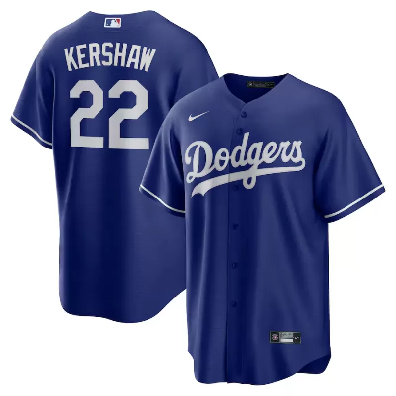 Men's Los Angeles Dodgers Clayton Kershaw Nike Royal Big & Tall Alternate Replica Player Jersey Men's Los Angeles Dodgers Clayton Kershaw Nike Royal Big & Tall Alternate Replica Player Jersey