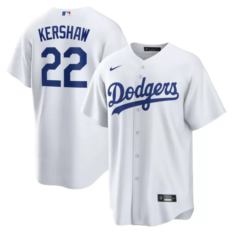Men's Los Angeles Dodgers Clayton Kershaw Nike White Home Replica Player Name Jersey Men's Los Angeles Dodgers Clayton Kershaw Nike White Home Replica Player Name Jersey