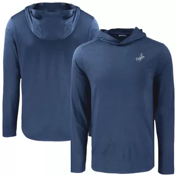 Men's Los Angeles Dodgers Cutter & Buck Navy Coastline Epic Comfort Eco Recycled Hoodie T-Shirt Men's Los Angeles Dodgers Cutter & Buck Navy Coastline Epic Comfort Eco Recycled Hoodie T-Shirt