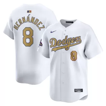 Men's Los Angeles Dodgers Enrique Hernández Nike White 2025 Gold Collection Limited Jersey Men's Los Angeles Dodgers Enrique Hernández Nike White 2025 Gold Collection Limited Jersey