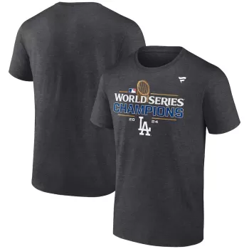Men's Los Angeles Dodgers Fanatics Heather Charcoal 2024 World Series Champions Extended Sizes Locker Room T-Shirt Men's Los Angeles Dodgers Fanatics Heather Charcoal 2024 World Series Champions Extended Sizes Locker Room T-Shirt