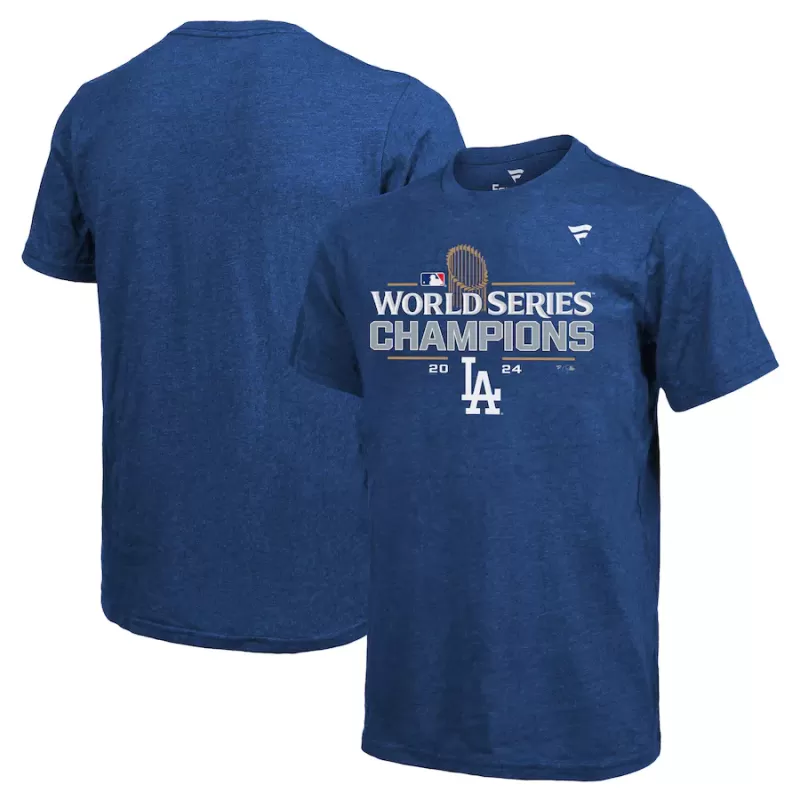 Men's Los Angeles Dodgers Fanatics Royal 2024 World Series Champions Locker Room Jersey Tri-Blend T-Shirt Men's Los Angeles Dodgers Fanatics Royal 2024 World Series Champions Locker Room Jersey Tri-Blend T-Shirt