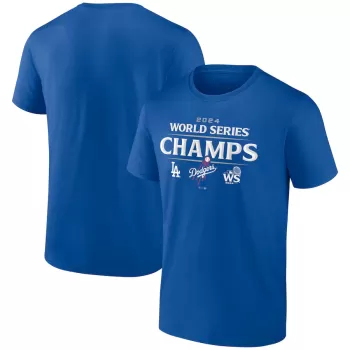 Men's Los Angeles Dodgers Fanatics Royal 2024 World Series Champions Official Logo T-Shirt Men's Los Angeles Dodgers Fanatics Royal 2024 World Series Champions Official Logo T-Shirt