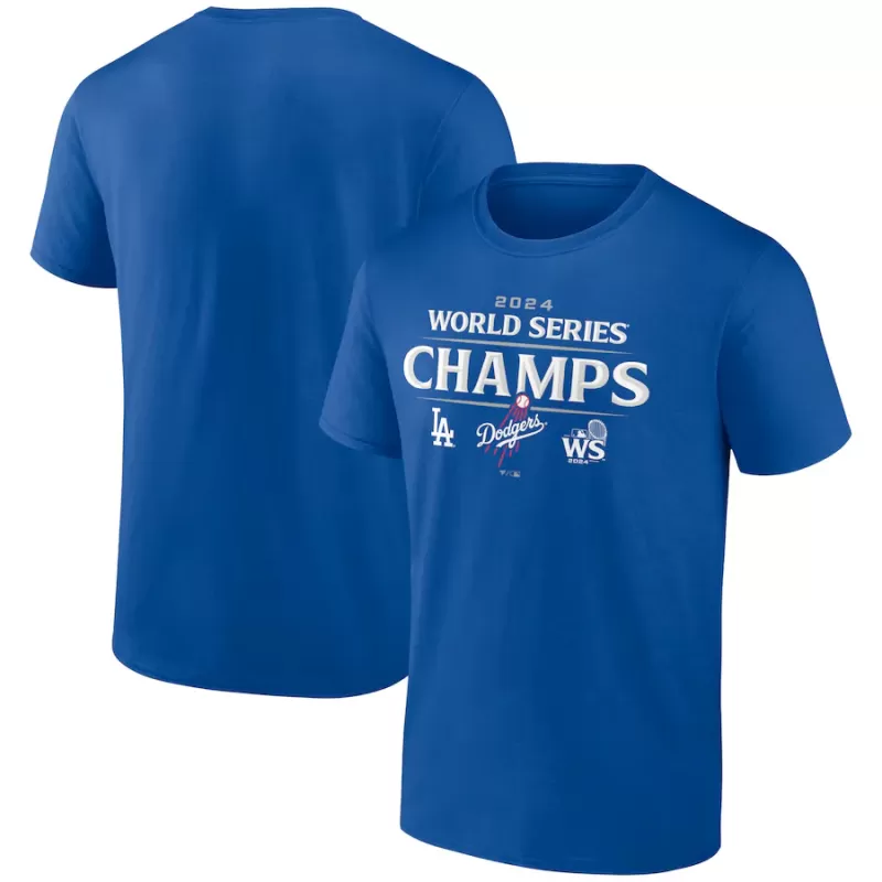 Men's Los Angeles Dodgers Fanatics Royal 2024 World Series Champions Official Logo T-Shirt Men's Los Angeles Dodgers Fanatics Royal 2024 World Series Champions Official Logo T-Shirt
