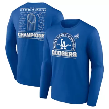 Men's Los Angeles Dodgers Fanatics Royal 2024 World Series Champions Signature Roster Long Sleeve T-Shirt Men's Los Angeles Dodgers Fanatics Royal 2024 World Series Champions Signature Roster Long Sleeve T-Shirt