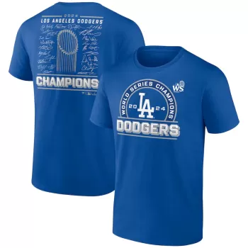 Men's Los Angeles Dodgers Fanatics Royal 2024 World Series Champions Signature Roster T-Shirt Men's Los Angeles Dodgers Fanatics Royal 2024 World Series Champions Signature Roster T-Shirt