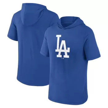 Men's Los Angeles Dodgers Fanatics Royal Short Sleeve Hoodie T-Shirt Men's Los Angeles Dodgers Fanatics Royal Short Sleeve Hoodie T-Shirt