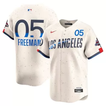 Men's Los Angeles Dodgers Freddie Freeman Nike Cream 2024 World Series Champions City Connect Limited Player Jersey