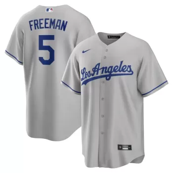 Men's Los Angeles Dodgers Freddie Freeman Nike Gray Road Replica Player Jersey Men's Los Angeles Dodgers Freddie Freeman Nike Gray Road Replica Player Jersey