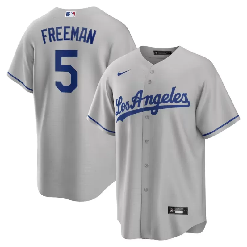 Men's Los Angeles Dodgers Freddie Freeman Nike Gray Road Replica Player Jersey Men's Los Angeles Dodgers Freddie Freeman Nike Gray Road Replica Player Jersey