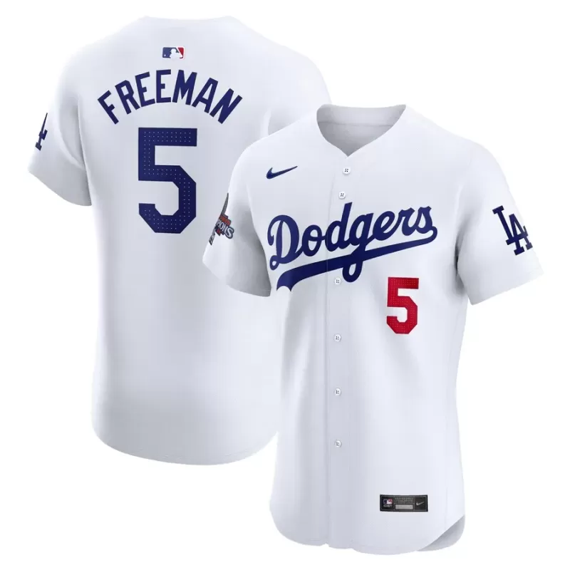 Men's Los Angeles Dodgers Freddie Freeman Nike White 2024 World Series Champions Home Elite Player Jersey Men's Los Angeles Dodgers Freddie Freeman Nike White 2024 World Series Champions Home Elite Player Jersey