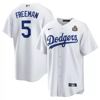 Men's Los Angeles Dodgers Freddie Freeman Nike White 2024 World Series Home Replica Player Jersey Men's Los Angeles Dodgers Freddie Freeman Nike White 2024 World Series Home Replica Player Jersey