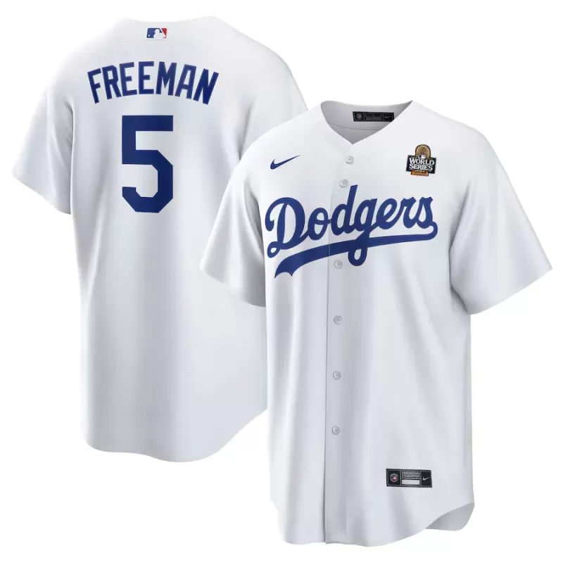 Men's Los Angeles Dodgers Freddie Freeman Nike White 2024 World Series Home Replica Player Jersey Men's Los Angeles Dodgers Freddie Freeman Nike White 2024 World Series Home Replica Player Jersey