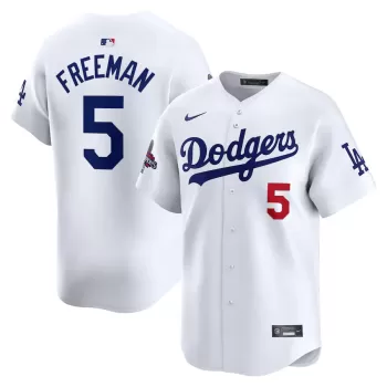 Men's Los Angeles Dodgers Freddie Freeman Nike White Home 2024 World Series Champions Limited Jersey Men's Los Angeles Dodgers Freddie Freeman Nike White Home 2024 World Series Champions Limited Jersey