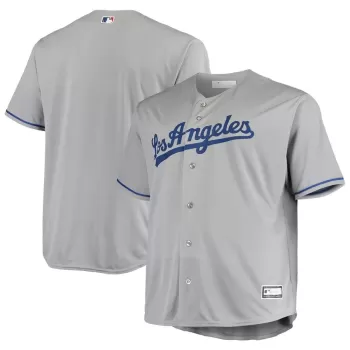 Men's Los Angeles Dodgers Gray Big & Tall Replica Team Jersey Men's Los Angeles Dodgers Gray Big & Tall Replica Team Jersey