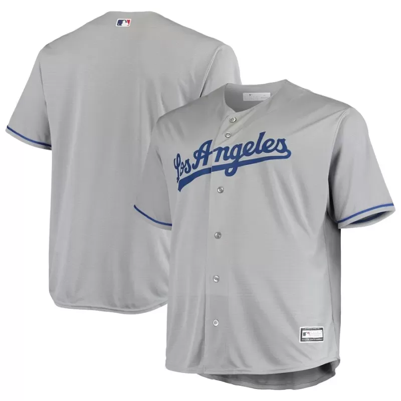 Men's Los Angeles Dodgers Gray Big & Tall Replica Team Jersey Men's Los Angeles Dodgers Gray Big & Tall Replica Team Jersey