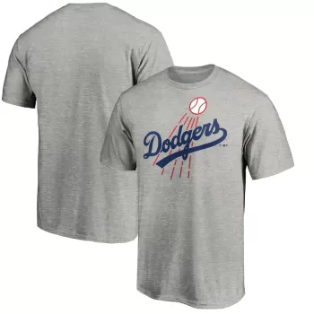 Men's Los Angeles Dodgers Heather Gray Cooperstown Collection Huntington T-Shirt Men's Los Angeles Dodgers Heather Gray Cooperstown Collection Huntington T-Shirt
