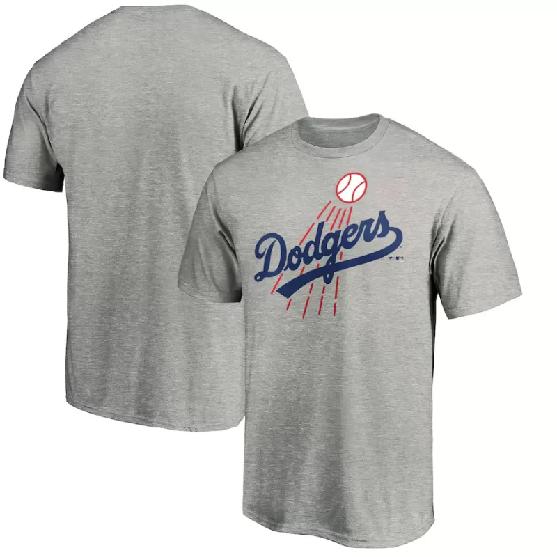 Men's Los Angeles Dodgers Heather Gray Cooperstown Collection Huntington T-Shirt