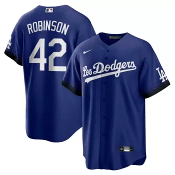 Men's Los Angeles Dodgers Jackie Robinson Nike Royal City Connect Replica Player Jersey Men's Los Angeles Dodgers Jackie Robinson Nike Royal City Connect Replica Player Jersey