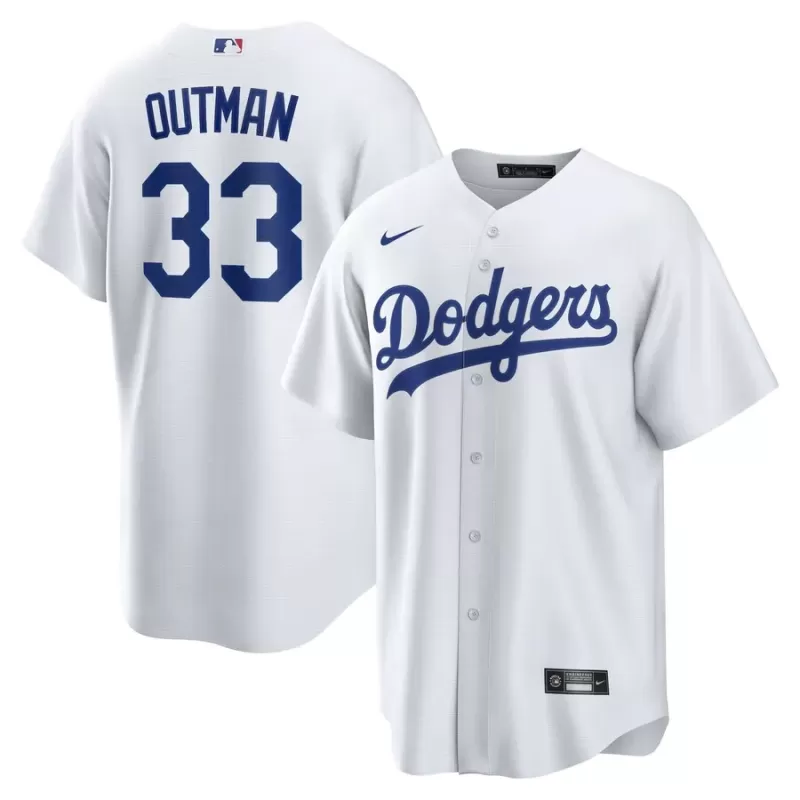 Men's Los Angeles Dodgers James Outman Nike White Replica Player Jersey Men's Los Angeles Dodgers James Outman Nike White Replica Player Jersey
