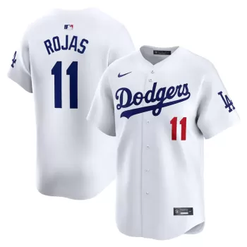Men's Los Angeles Dodgers Miguel Rojas Nike White Home Limited Player Jersey Men's Los Angeles Dodgers Miguel Rojas Nike White Home Limited Player Jersey